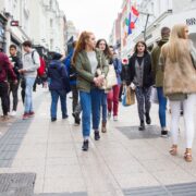 Young people on a street in Ireland.