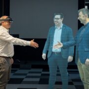 Man meets holographs in Metaverse.