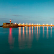 Dun Laoghaire harbour from the sea.