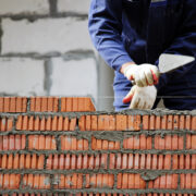 Bricklayer at work.