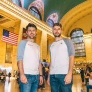 Two men at New York's central station.