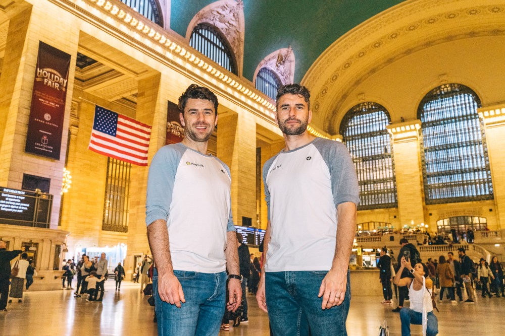 Two men at New York's central station.