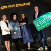 Men and woman promoting northwest of Ireland as a place to live and work.