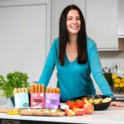 Woman with plant-based foods.
