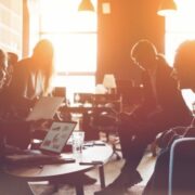 People sitting around a table.