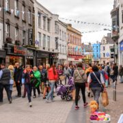 Busy street in Galway city.