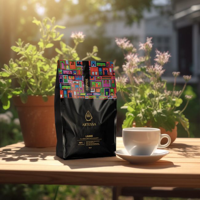 Bag of Artessa coffee.