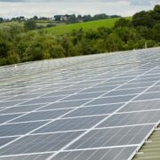 Solar panels on roof of a factory in Northern Ireland.