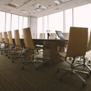 Empty boardroom of a failed business.