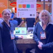 two women at an event.