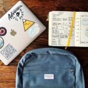 Notebook with goals and plans.