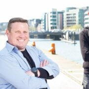 Two men on the docks in Cork.