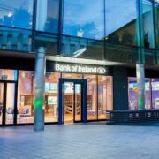External view of Bank of Ireland branch at Grand Canal Dock, Dublin.