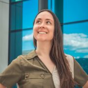 Woman with brown hair.