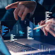 People examining accounts.