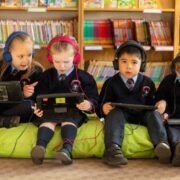 School kids with iPads.
