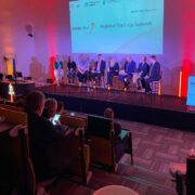 People on stage at an event.