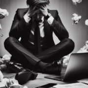 Business person counting the cost of an expensive IT failure.