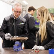 Aviation technicians receiving training in Shannon.