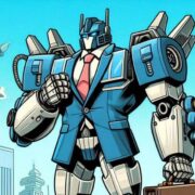 Transformers like robot in a business suit.