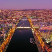Panoramic view of Dublin city.
