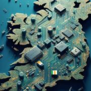 Ireland portrayed as a printed circuit board.