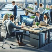 AI depiction of a Dublin software business.