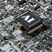 Image of an AI chip on a printed circuit board.