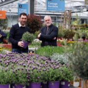 Two men in Arboretum garden centre in Carlow, Ireland.