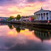 Cork city at dusk.