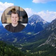 Man inset on image of Austrian alps.