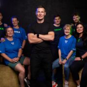 Fitness entrepreneur Brian Lee with Tryka participants.