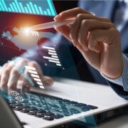 Businessman inspecting data.