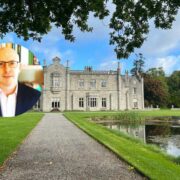 man inset on image of a mansion in Wicklow.