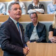 Pascal Donohoe speaking at an event.