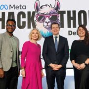 Two men and two women at an event at Meta offices Dublin.