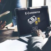 Businessperson setting up an e-commerce engine with AI.