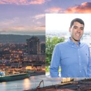 Man inset on image of Cork city.