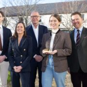Three men and two women at a start-up investor day in Dublin.