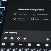 Close-up of an AI tool on a smartphone.