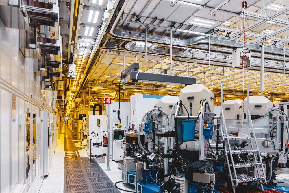 High-tech semiconductor manufacturing tools at Intel’s Leixlip campus in Ireland following a €5bn investment to boost AI chip production and strengthen European supply chains.