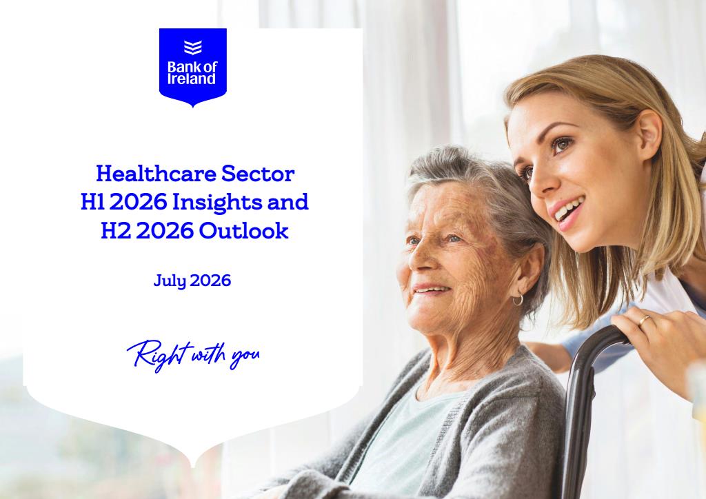Cover of Bank of Ireland’s Healthcare Sector H1 2026 Insights and H2 2026 Outlook report.