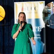 Entrepreneur pitches a start-up idea at an IGNITE showcase event at University College Cork as applications open for the UCC graduate incubation programme.