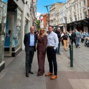 Kaizen Workforce Solutions leadership team pictured on a busy Dublin city street following the company's management buyout, highlighting the Irish workforce solutions firm's next phase of growth and expansion.