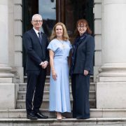 Natalie McGuinness, newly elected President of Chambers Ireland, pictured with fellow Chambers Ireland leaders outside a historic Dublin building following the organisation's annual elections.