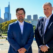 Glanua executives in Philadelphia following the opening of the Irish engineering company's first US office in Pennsylvania, supporting expansion in water and wastewater infrastructure for life sciences and manufacturing sectors.