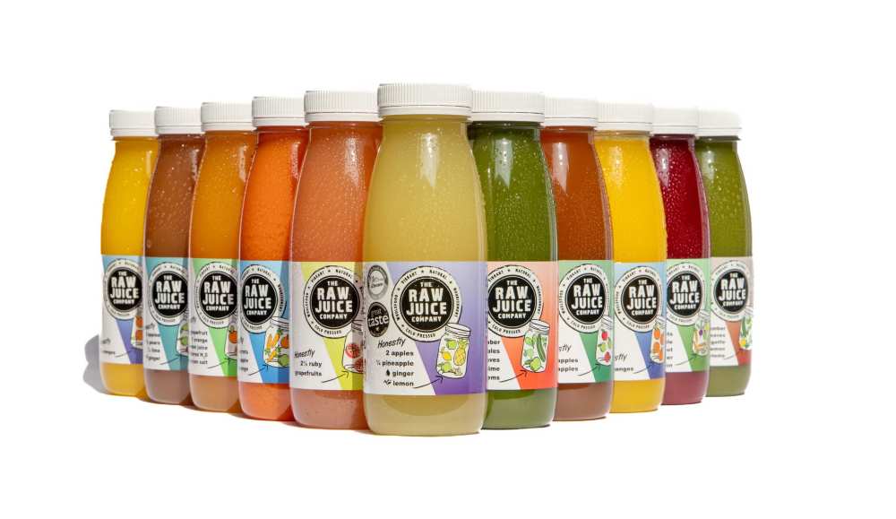Raw Juice bottles.