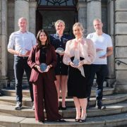 The five award winners from the 2026 IADT NovaUCD New Frontiers Programme following the showcase event at the Carnegie Library in Dún Laoghaire. The programme has supported 301 entrepreneurs since 2022, helping participants raise €23.3 million and create 197 jobs.