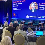 Speaker at the Engineering the Future Business Leaders Convention, addressing delegates on Ireland&rsquo;s accelerating infrastructure programme.