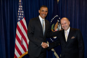 President Obama greets Baybar Altuntas of Turkey at the Presidential Summit on Entrepreneurship. President Obama announced in his speech that Prime Minister Erdogan and Turkey will host the next Entrepreneurship Summit in 2011. (Official White House Photo by Pete Souza)